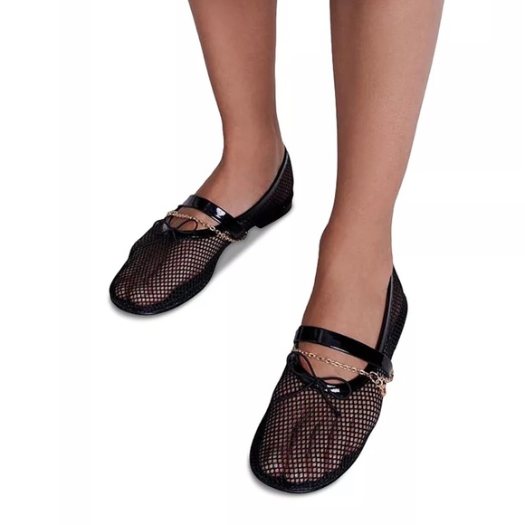 Faby Mesh Embellished Ballet Flats - Picture 1 of 7